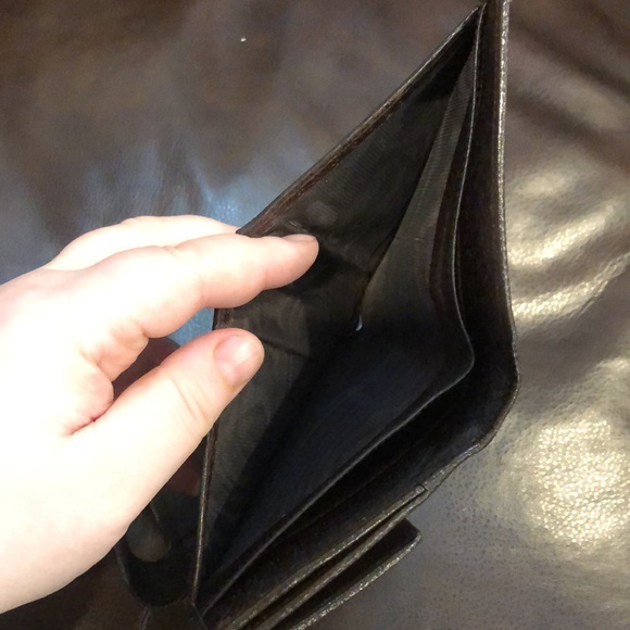 W GUCCI GG Trifold Canvas Jacquard Wallet Brown Leather Coin Purse Credit Cards - Picture 12 of 17